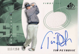 Delcampe - Tim Petrovic First Tee 2002 Golf Upper Deck Hand Signed Worn Shirt Card - Golf