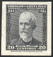 Delcampe - COSTA RICA: Yvert 229, 1945 Mauro Fernandez, DIE PROOF Printed On Thick Paper With Glazed Front, VF Quality, Rare! - Costa Rica