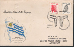 Delcampe - 1976 URUGUAY V139a  Flight Vuelo MONTEVIDEO-FRAY BENTOS Puente Bridge F.BENTOS- P.Unzué Argentina - Uruguay