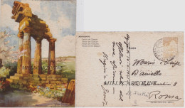 Delcampe - AGRIGENTO: Tempio Dei Dioscuri   1941 - Dis. Frattini - Agrigento