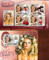 Delcampe - Guinea Bissau 2012 Brigitte Bardot 2 S/s, Mint NH, Performance Art - Movie Stars - Acteurs