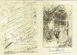 Delcampe - Ancien Menu Double. Diner De Mariage. 1932. Illustrateur. - Menükarten