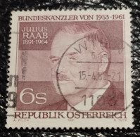 Delcampe - Autriche 1981 – Julius Raab – 6 S – Yvert N°1519 – Oblitéré. - Gebraucht