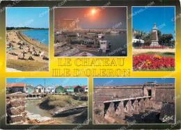 Delcampe - CPM Le Chateau Au Ile D'Oleron (Charente Mme) La Plage Le Port Le Monument Aux Morts Le Chenal Et L' - Ile D'Oléron