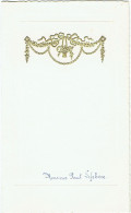 Delcampe - Ancien Menu Double. 1948. Décor De Guirlandes Dorées. - Menükarten