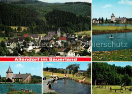 Delcampe - Allendorf Sauerland Gesamtansicht Kirche Schwanenteich Wassertreten Kinderspielp - Sundern
