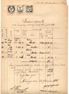 Delcampe - 1885. Bežanija, Hungary. Auction Record With 50kr+20kr+1kr Revenue Stamps. - Autres & Non Classés