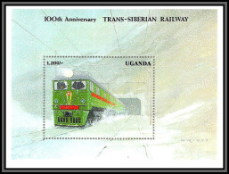Delcampe - 81330 Ouganda Uganda Mi N°155 Neuf ** MNH Train Trains Locomotive 100 Th Anniversay Trans- Siberian Railway 1992 Russia - Uganda (1962-...)