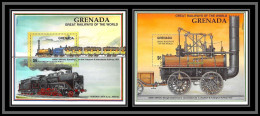 Delcampe - 81315 Grenada Grenade Mi BF N°290/291 Great Britain Railways Of The World TB Neuf ** MNH Train Trains Locomotive 1991 - Grenade (1974-...)
