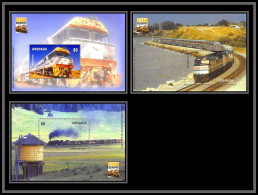 Delcampe - 81313 Grenada Grenade Mi N°725/727 TB Neuf ** MNH Train Trains Locomotive 1904/2004 Steam Bicentenary - Grenade (1974-...)