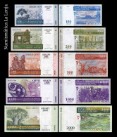 Delcampe - Madagascar Set 5 Banknotes 100 200 500 1000 2000 Ariary 2004-2014 Pick 86b-90b Sc Unc - Madagascar
