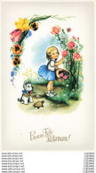 Delcampe - BONNE FETE MAMAN - S04635 - Fillette Cueillant Des Roses - Fleur - Chien - Tortue - Panier - - Día De La Madre