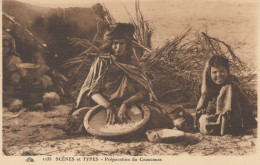 Delcampe - France Afrique Du Nord Femmes Préparant Couscous Vie Unposted #SBW649 - Sonstige & Ohne Zuordnung
