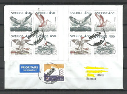 Delcampe - SWEDEN 2026 Air Mail Cover To Estonia Michel 1742 - 1745 Birds Vögel Etc. - Lettres & Documents