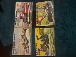 Delcampe - 4 Cartes à Collectionner Topps "Rails And Sails" De 1955 Présentées à Plat :  Torpedo Boat (#95)  Ferry Boat (#100)  Lan - Bateaux