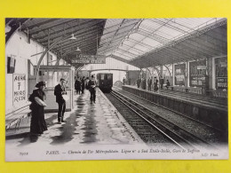 Delcampe - CPA - DEPT. 75 - PARIS - CHEMIN DE FER  MÉTROPOLITAIN  - LIGNE N°2 SUD ETOILE ITALIE - GARE DE SUFFREN - Pariser Métro, Bahnhöfe