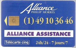 Delcampe - CARTE-PRIVEE-5U-GN148-GEMB-05/95-ALLIANCE ASSISTANCE-Reste 3U-UTILISE-TBE - 5 Units