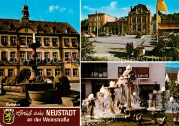 Delcampe - Neustadt Weinstrasse Rathaus Bahnhofsplatz Elwedritsche Brunnen - Neustadt (Weinstr.)
