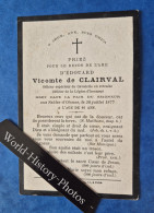 Delcampe - Faire-Part De Décés - LES SABLES D' OLONNE - Edouard Vicomte De CLAIRVAL Mort Le 30 Juillet 1877 Officier Supérieur - Avvisi Di Necrologio