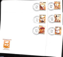 Delcampe - Chad 1996 Mushrooms, Scouting  6v, First Day Cover, Nature - Sport - Mushrooms - Scouting - Storia Postale