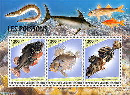 Delcampe - Central Africa 2023 Fishes, Mint NH, Nature - Fish - Fische
