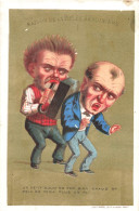 Delcampe - B19-163: Chromos–Maison De La Belle Jardinière–Department Store–Paris–two Caricatured Men, One Ironing The Other's Back - Altri & Non Classificati
