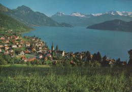 Delcampe - Schweiz Weggis Luzern Vierwaldstättersee Dorf Am See Alpenpanorama #SCB283 - Weggis