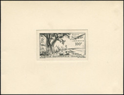 Delcampe - AFRIQUE EQUATORIALE Poste Aérienne EPA - 51, épreuve D'artiste En Gris Noir: 100f. Village Lacustre - Other & Unclassified