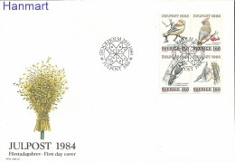 Delcampe - Sweden 1984 Mi 1307-1310 FDC (FDC ZE3 SWD1307-1310) - Piciformes (pájaros Carpinteros)