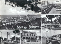 Delcampe - At380 Cartolina Saluti Da Pesaro Citta' 6 Vedutine - Pesaro