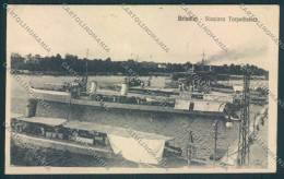 Delcampe - Brindisi Stazione Torpediniere PIEGA Cartolina MV5192 - Brindisi