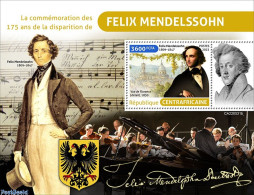 Delcampe - Central Africa 2022 175th Memorial Anniversary Of Felix Mendelssohn, Mint NH, Performance Art - Music - Art - Composers - Musique
