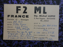 Delcampe - CARTE RADIO AMATEUR 1958 FRANCE F 2 M L - Amateurfunk