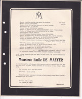 Delcampe - SAINT-NICOLAS-WAES GAND DE MAEYER Emile 1888-1943 Famille HUYPENS VANDEN EYNDE MOMMENS - Todesanzeige