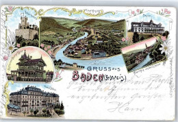 Delcampe - 5400 Baden 1900 Lithographie Hotel Burg Schartenfels Kasino Gasthaus - 51548120 - Baden