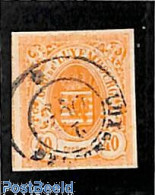 Delcampe - Luxemburg 1859 40c Redorange, Used, Very Nice Margins, Folded In Lower Left Corner, Used Or CTO - Oblitérés