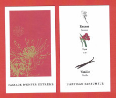 Delcampe - Cartes Parfumées  PASSAGE D'ENFER EXTREME L'ARTISAN PARFUMEUR RECTO VERSO - Modernes (à Partir De 1961)