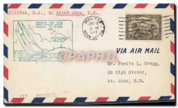 Delcampe - Lettre Canada 1st Flight Halifac To Saint John 28 1 1929 - Premiers Vols