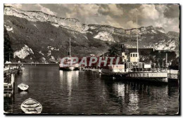 Delcampe - CPA Annecy Le Port Et Le Mont Veyrier (bateau) - Annecy