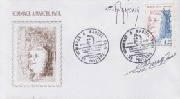 Delcampe - Enveloppe     FRANCE    Hommage   à    Marcel   PAUL    POITIERS   1993 - Gedenkstempel