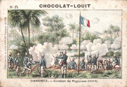 Delcampe - CHROMO CHOCOLAT LOUIT DAHOMEY COMBAT DE POGUESSA - Louit