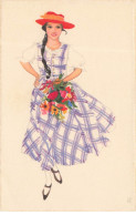 Delcampe - N°29756 - Meissner - Jeune Femme Portant Une Robe à Carreau - Frauen