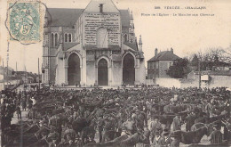 Delcampe - [-50%] FRANCE - 85 - CHALLANS - Place De Léglise - Le Marché Aux Chevaux - Carte - Challans