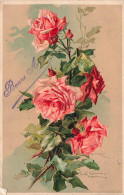 Delcampe - FETE VOEUX - Nouvel An - Bonne Année - Fleurs - Rose - Carte En Relief - Carte P - Neujahr