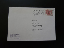 Delcampe - Lettre Cover Flamme Elephant Slogan Postmark On Cover Zurich Suisse 1987 - Elephants