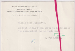 Delcampe - Gent - Rijksuniversiteit - Felicitatie Verloving Heer Jacqumotte - Compromiso