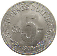 Delcampe - BOLIVIA 5 PESOS 1976 #s244 0371 - Bolivie