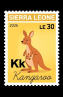 Delcampe - SIERRA LEONE 2026  STAMP 1V - ENGLISH ALPHABET - KANGAROO KANGAROOS - MNH - Andere & Zonder Classificatie
