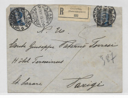 Delcampe - Regno 1925 Busta Da Catania A Parigi Michetti 25c Azzurro (coppia) A Conte Paternò Torresi - Marcophilie