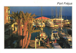 Delcampe - FREJUS, VAR, PORT, HARBOR , FRENCH RIVIERA, SAILBOAT, YACHT, PALM, POSTCARD, FRANCE - Frejus